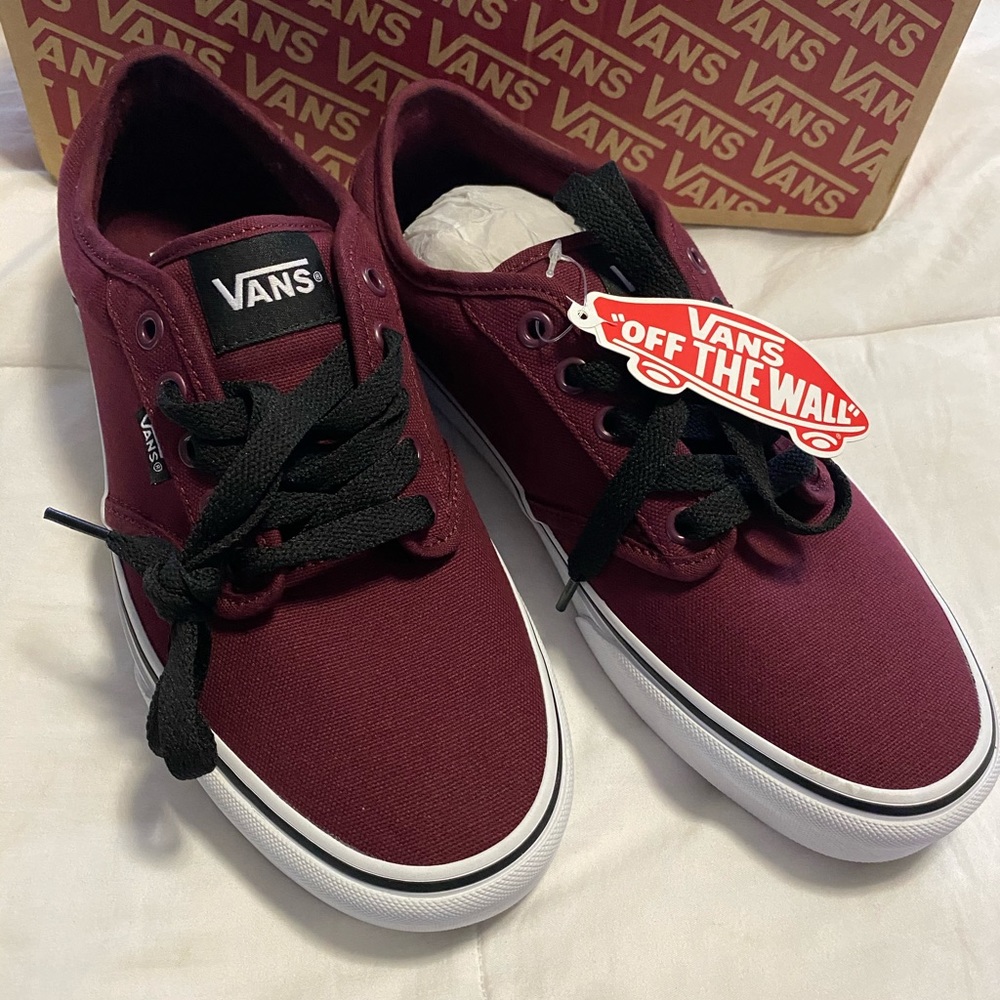 🎮 Vans Atwood Oxblood/White Canvas Kicks
